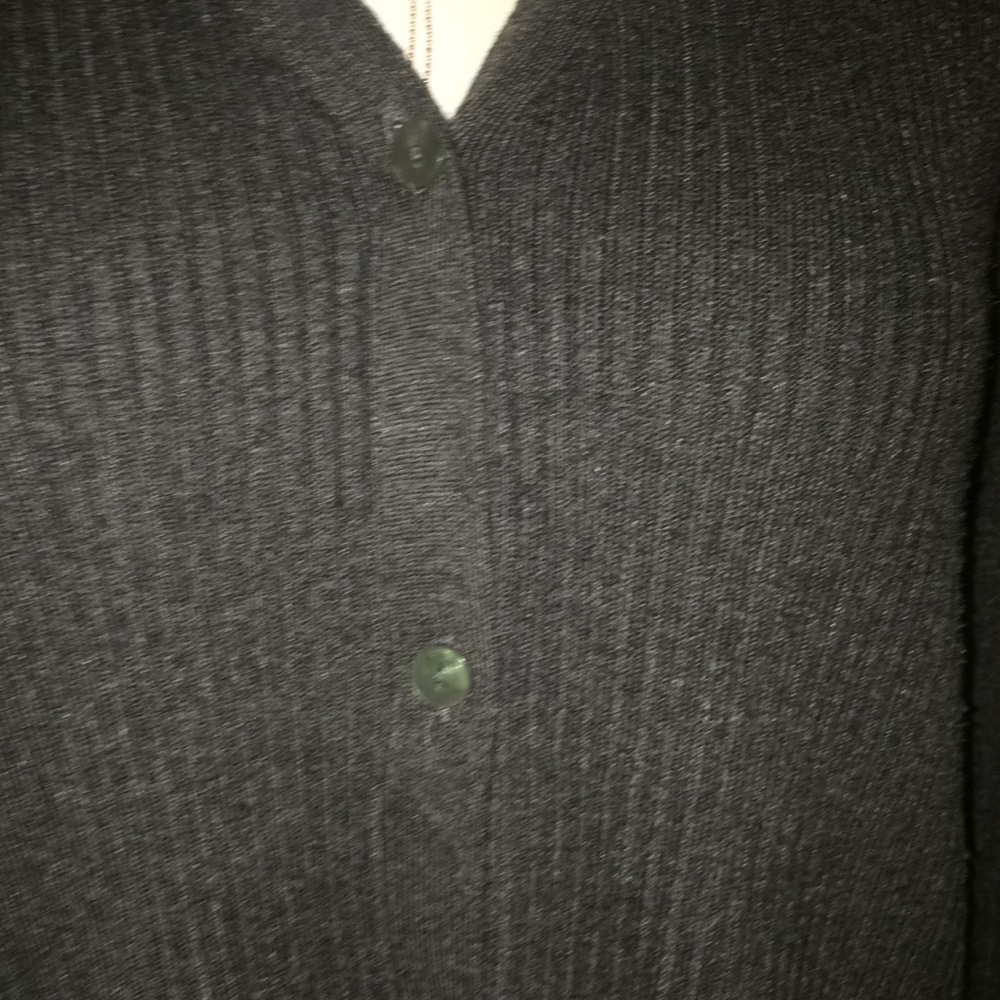 Worthington Dark Gray Ribbed Buttoned Down Cardigan - Picture 4 of 8